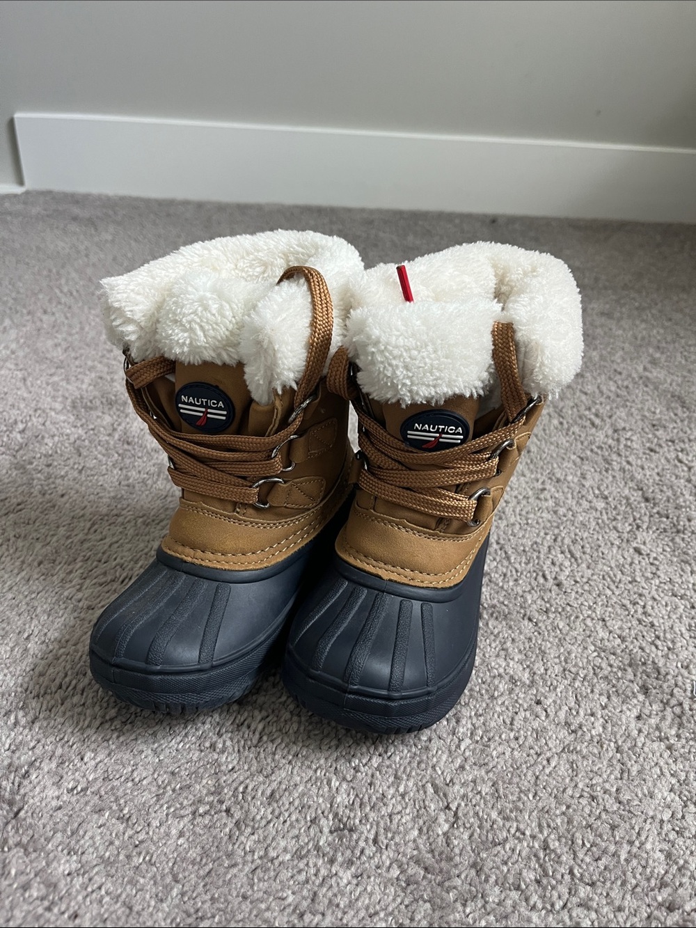 Nautica Kids Brown, Black & Cream Snow Boots